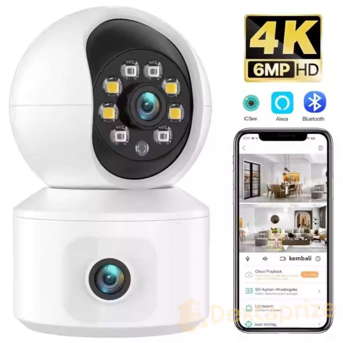 CC-TV HD 4K WiFi IP Security Camera – Home Baby & Pet Monitor (6MP)
