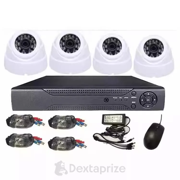 Complete AHD CCTV surveillance kit with 4 dome cameras and DVR recorder